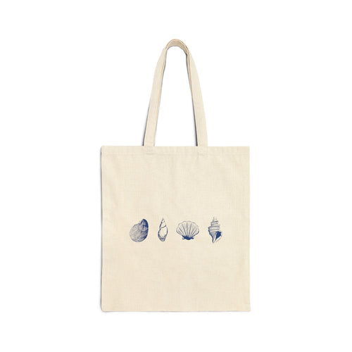 Beach Shells Tote Bag, Eco-Friendly, Cotton Canvas shoulder bag
